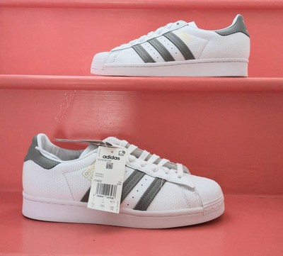 adidas shell toe white with red stripes