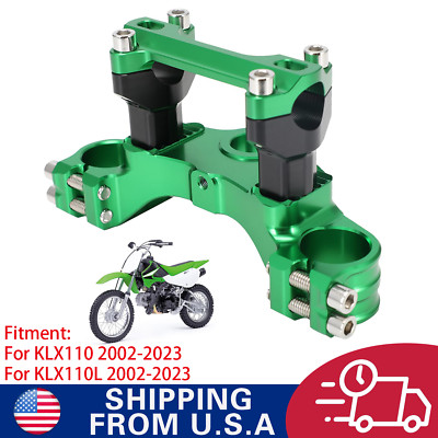 7/8'' Top Triple Tree Riser Set for KLX110 110L 2002-2023 PitBike Bar Mount Green