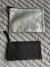 Bobbi Brown make up bag bundle of two, black and Silver with LOGO