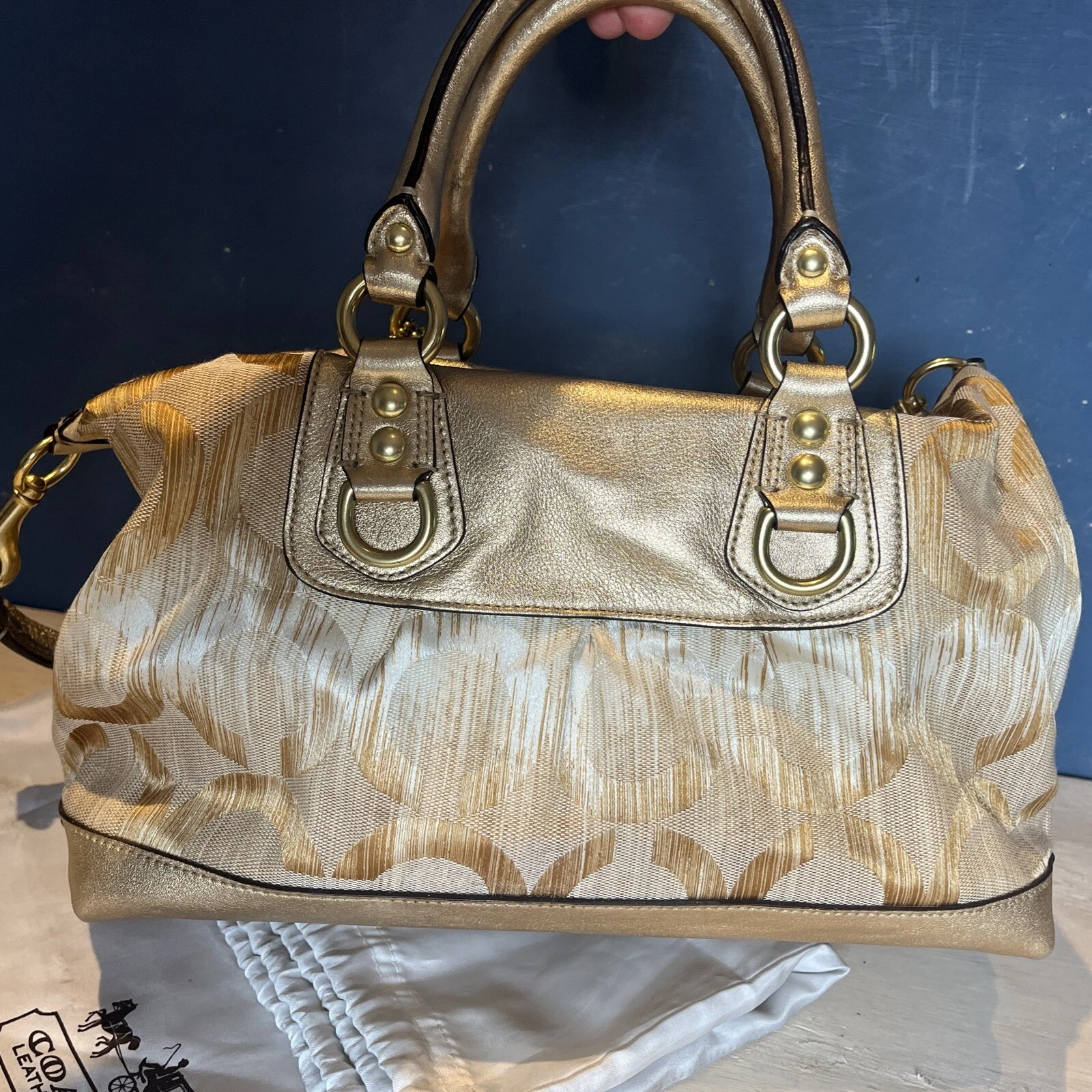 Borsa a tracolla Coach borsa tote hobo pelle Madison Sabrina oro 13585 nuova con etichette nuova