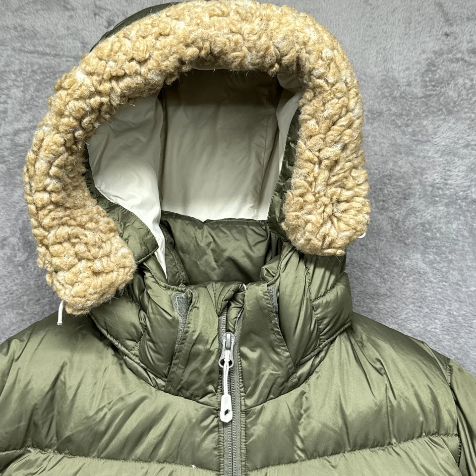 Chaqueta acolchada Mountain Hardwear para mujer grande verde plumón capucha larga extraíble Foto 4 de 4