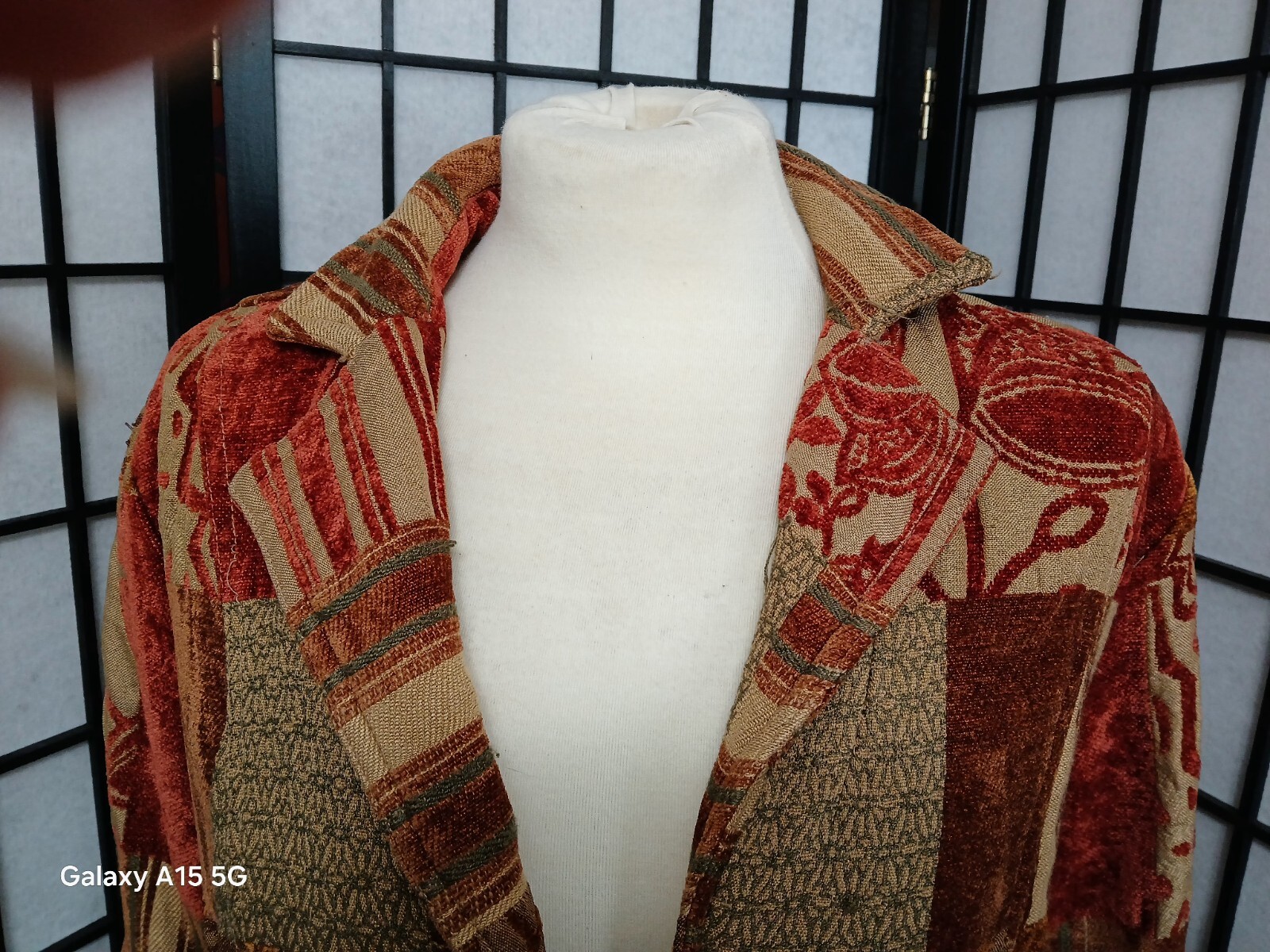 ELCC Tapestry Patchwork Blazer Large Rust Colored - image 8