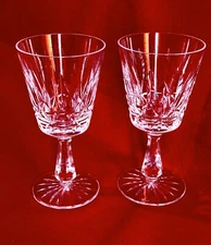 *WATERFORD* ROSSLARE 2 Water Goblets 6 3/4" Wine Glasses (set of 2)  