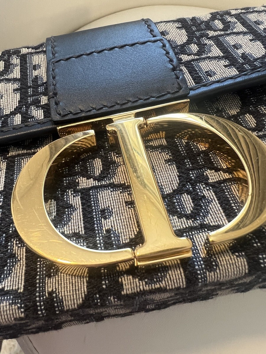 Dior 30 Montaigne Box Shoulder Bag Blue Dior Oblique