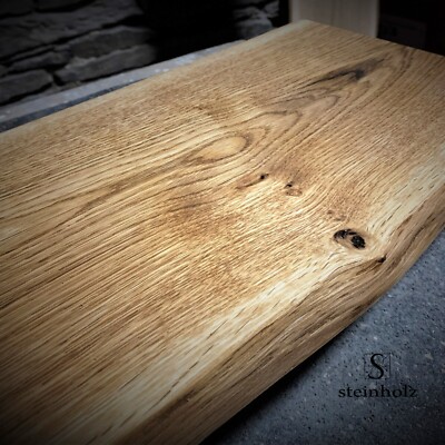 Wandboard Eiche Baumkante Naturkante Massivholz massiv schwebend, geölt,  Regal