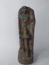 UNIQUE ANCIENT EGYPTIAN STATUE King Tutankhamun Ushabti Carving Hieroglyphic