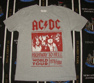 AC/DC World Tour 1979 1980 Highway To Hell Merch Shirt Jersey Size L | eBay