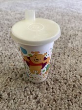 Disney Winnie The Pooh Tupperware 10.5 oz Tumbler Sippy Cup 2874A-1 Lid 1552-10