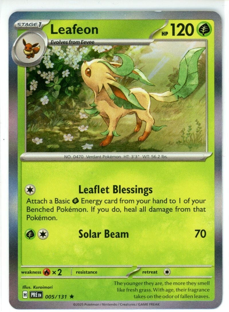 Pokemon TCG Leafeon 005/131 Sv: Prismatic Evolutions Holo Rare | eBay