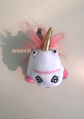 BNWT Universal Studios Despicable Me Fluffy Unicorn 6'' Plush Keychain Key Chain