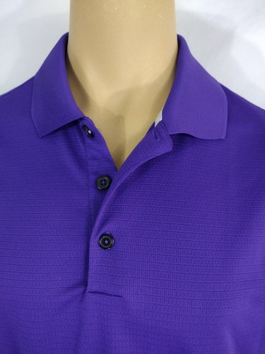 ADIDAS Golf Polo Uomo Medium Viola Modello Griglia ClimaLite SS Poly Athletic - Foto 5 di 8