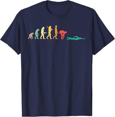 Retro Swimming Evolution Gift For Swimmers Unisex T-Shirt