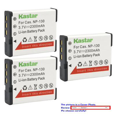 Kastar Replacement Battery Pack for NP-130 Casio Exilim EX-ZR5100 TRYX Camera