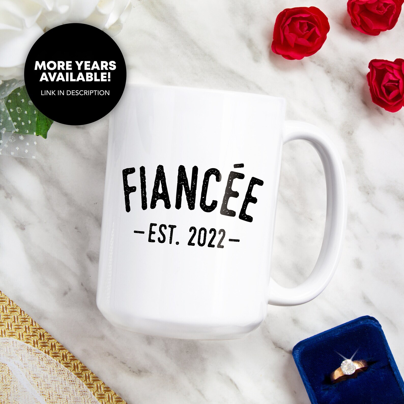 Fiancée Est 2022 Coffee Mug Promoted To Fiancée Gift For Fiancée Wife To Be