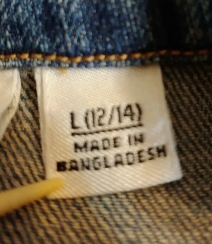 Cato Jacket Girls Size L 11/12 Zipup Denim Distressed Blue Stretch Pockets - Picture 3 of 6