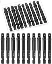 Bates- Impact Adapter Square Socket Set, 10 Pcs, 1/4" Square Tip, Drill Socket A