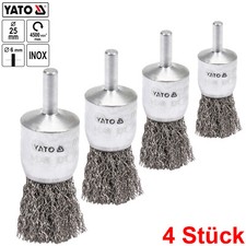 4x Pinselbürste Topfbürste 25 mm Drahtbürste Rundbürste Bohrmaschine