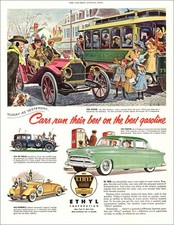 1953 vintage AD for ETHYL Gasoline from 1909 Hudson to '53 Hudson more.. 061821