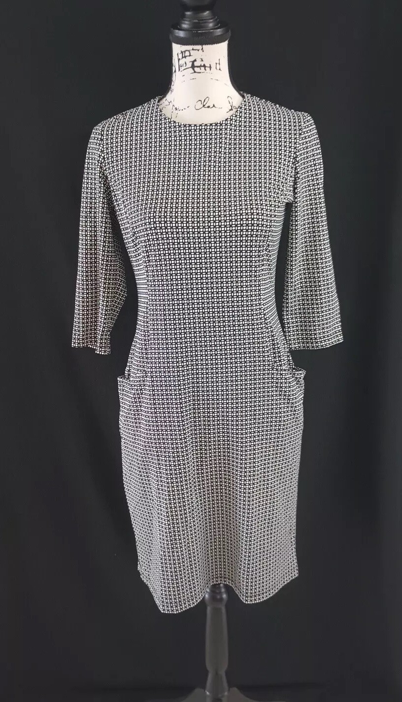 J McLaughlin Geometric Print Sheath Dress Size S … - image 3