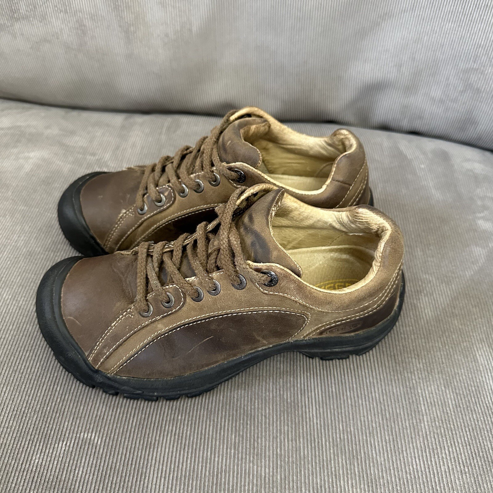 Scarpe Keen Presidio Donna 7 Marroni Pelle Sneakers Comfort Camminata Escursionismo