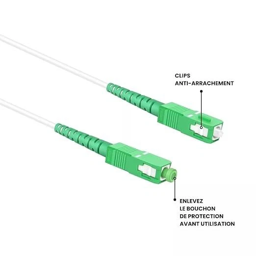 Câble Fibre Optique Monomode Simplex SC/APC-SC/APC, Blanc, Longueur au choix - Photo 2/4