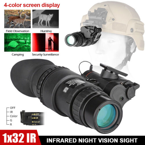 PVS18 Night Vision Goggle NVG Infrared 1X32 Digital Scope Head Mount Monocular - Picture 3 of 21
