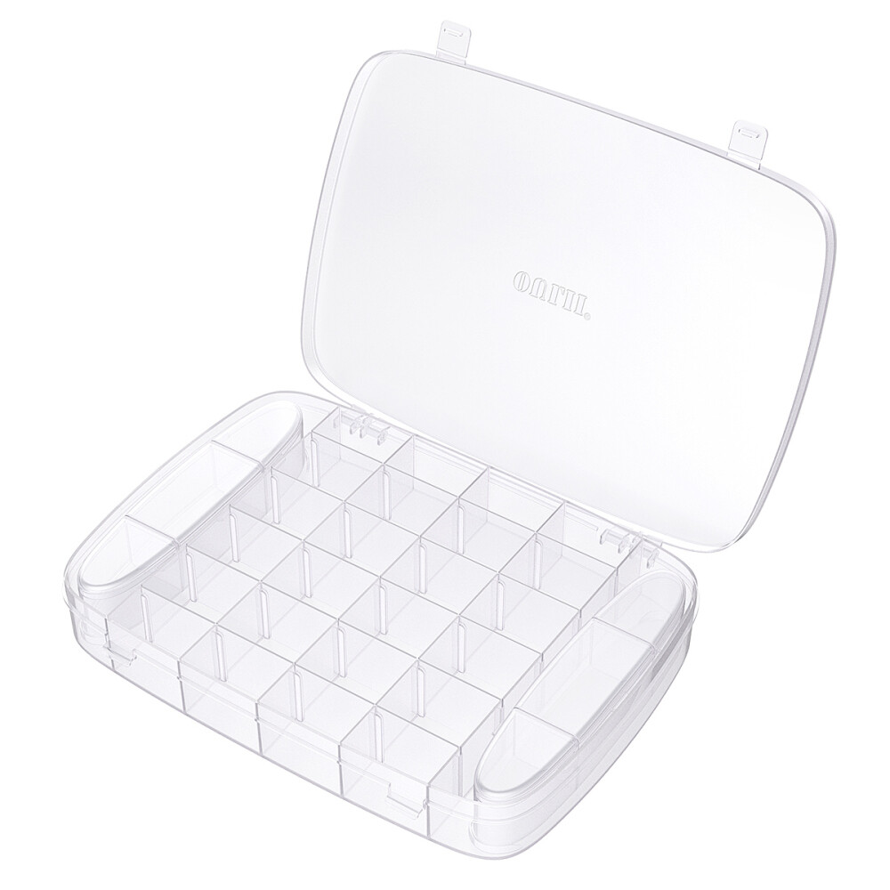 30-Grid Clear Plastic Jewelry Organizer for Beads Earrings Craft Storage