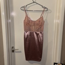 Saint Genies Lace Bustier Mini Dress Rose Size 14 BNWT