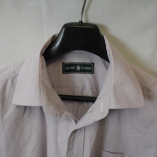 Henry Tudor Striped Long Sleeve Shirt Size 44 Tall - Picture 3 of 11
