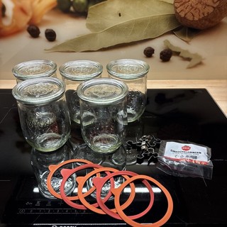 Weck Gläser Tulpen Form 1L mit Deckel Einmachgläser Set