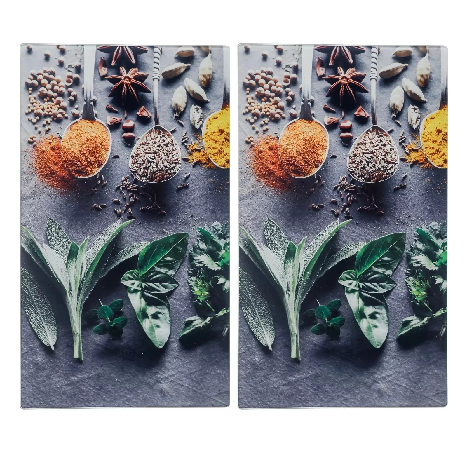 2Pc Stove Cover Protector Tempered Glass Chopping Cutting Board Worktop Spice