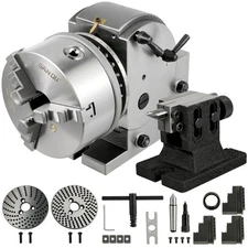 Indexing Dividing Head 6" 3 Jaw Chuck & Tailstock for CNC Milling Machine