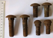 Antique/ Vintage Set Of 6 large Iron Railway Sleeper Bolts #1472