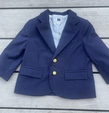 Janie And Jack The Classic Blazer 6 -12 Months Navy Single Breasted Gold Buttons