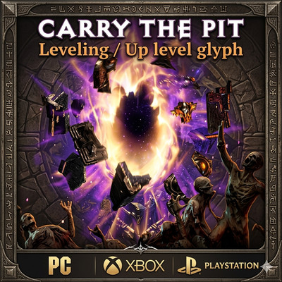 DIABLO 4 SEASONAL 14 CARRY PIT 115 FAST RUN  LVLING+UP LEVEL GLYPH x10 TURNS
