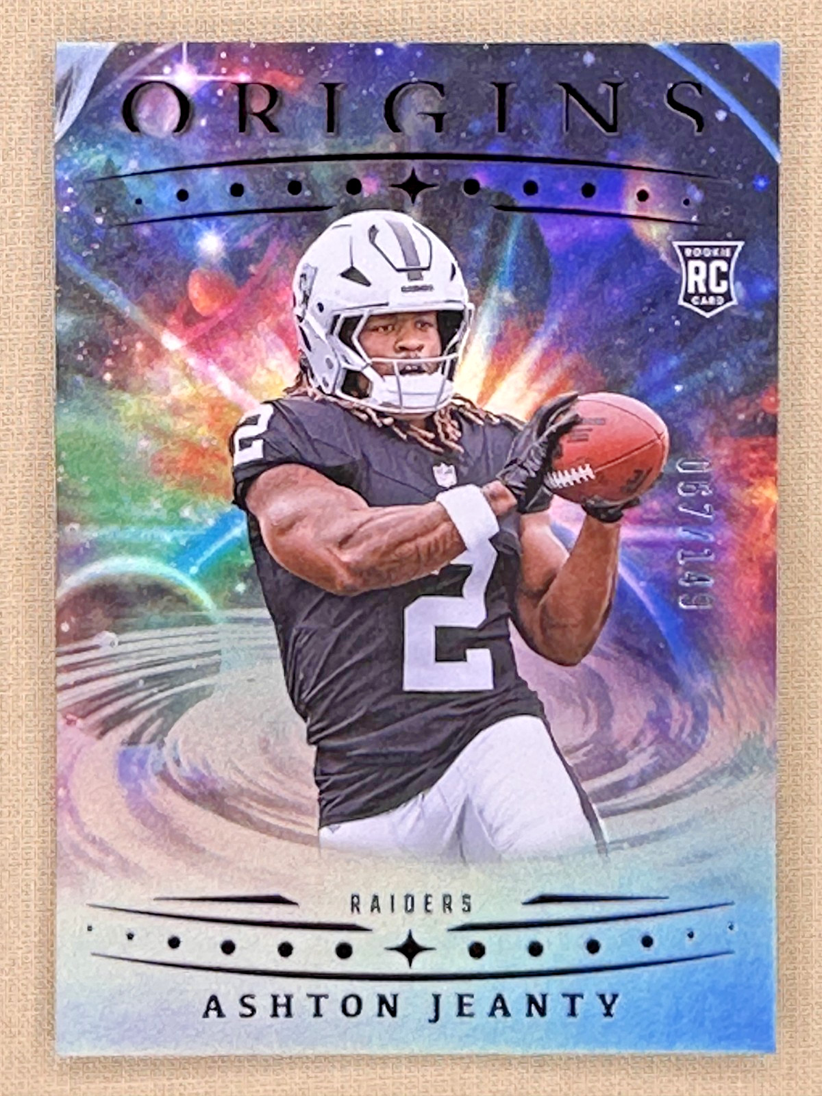 2025 Panini Origins Ashton Jeanty RC Holo Silver /149 Los Vegas Raiders #139
