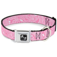 Dog Collar Bone Bandana/Skulls Pink/White Medium 11-16.5"