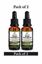 Organic Black Seed Oil 1oz   Cold Pressed, 100 Pure Nigella Sativa  Pack of 2