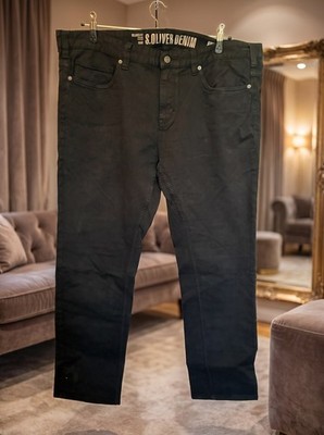 s.Oliver Herren Jeans   Gr. W42/L32  schwarz  80% Baumwolle relaxed fit #THH10