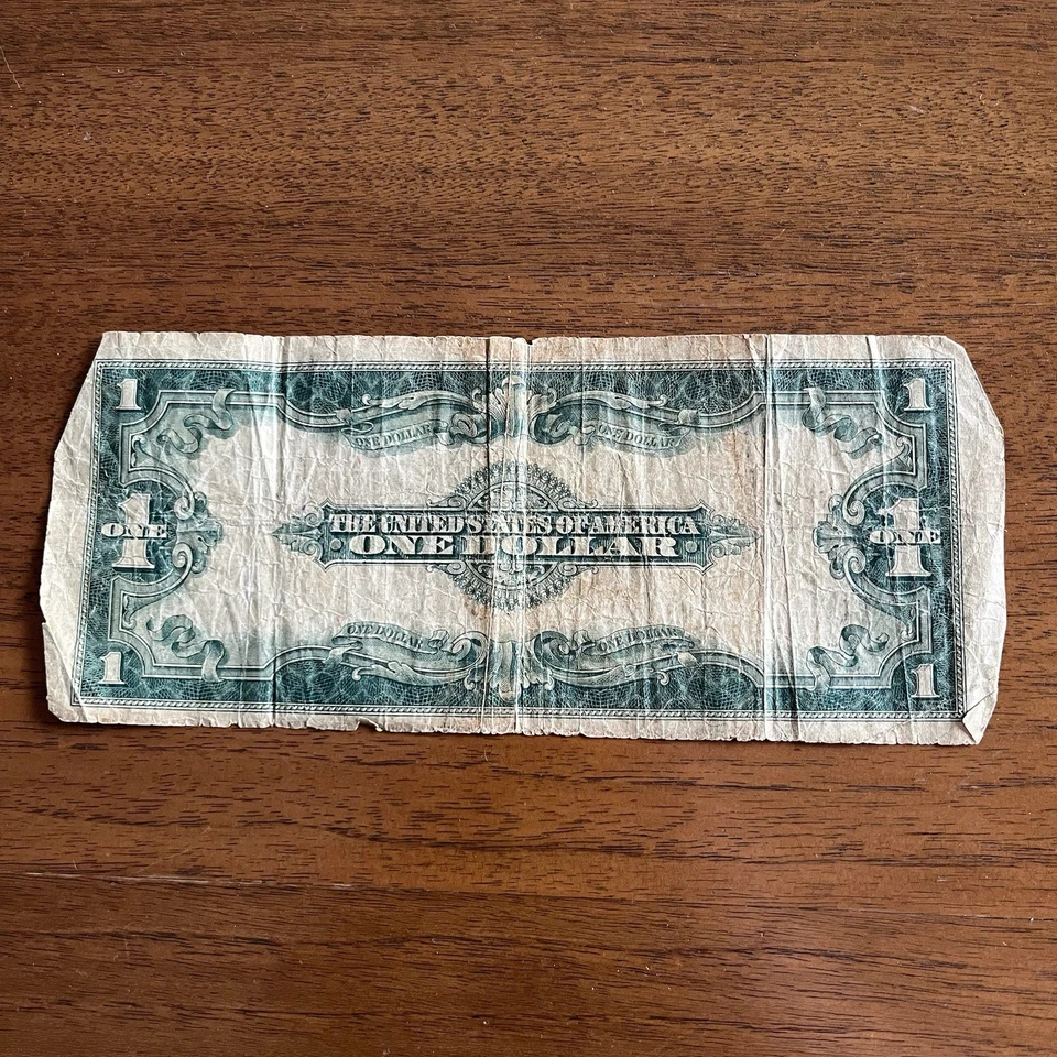 1923 Large Size Silver Certificate $1 Bill “Horseblanket” Note - Image 3 of 3