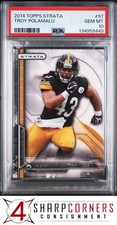2014 TOPPS STRATA #97 TROY POLAMALU STEELERS HOF PSA 10