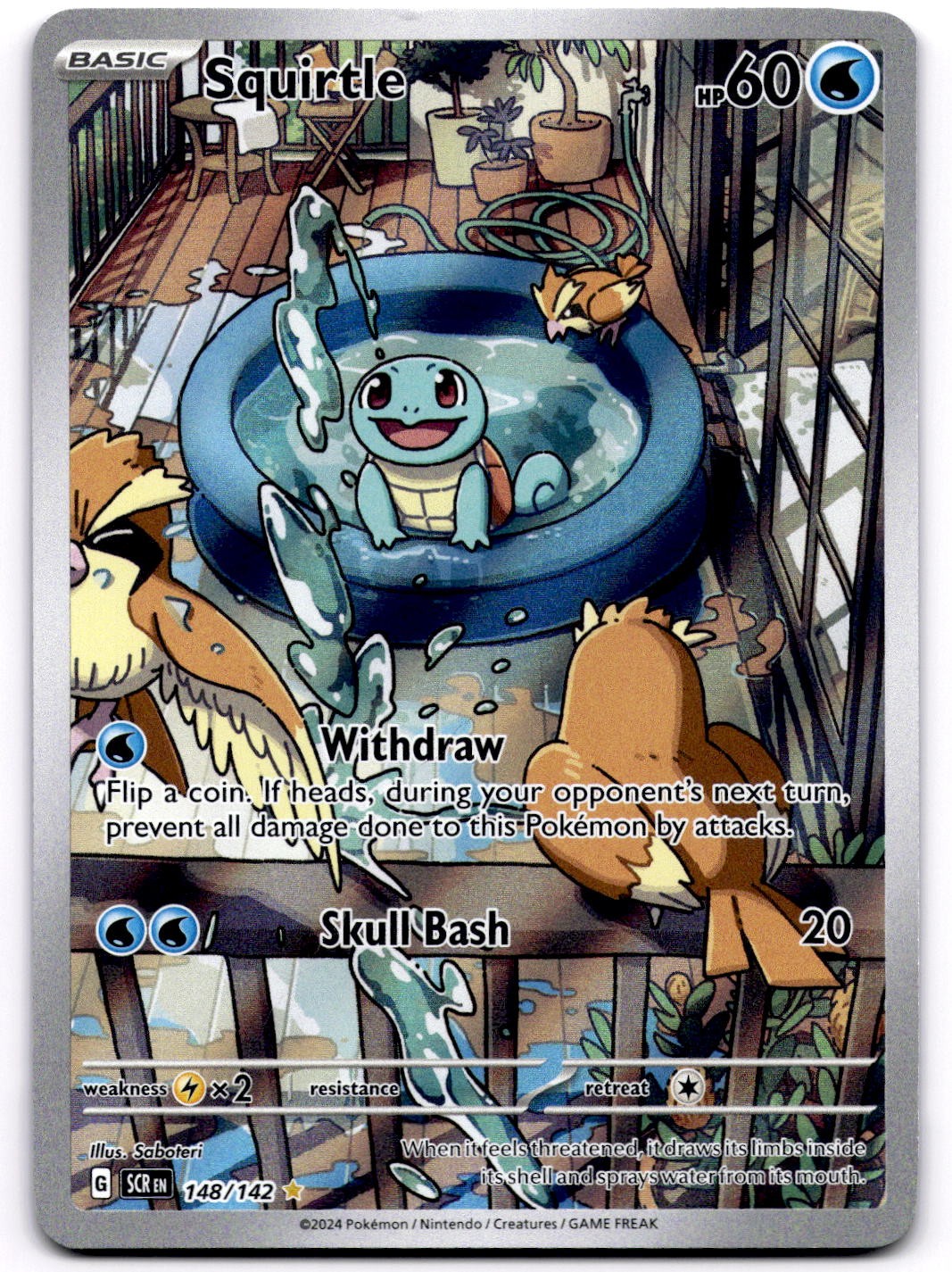 Squirtle 148/142 SV Stellar Crown Illustration Rare Pokemon Card - LP