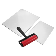 1 Set Stamping Plates: Printmaking Gel Plate Set With Ink Roller Accessories