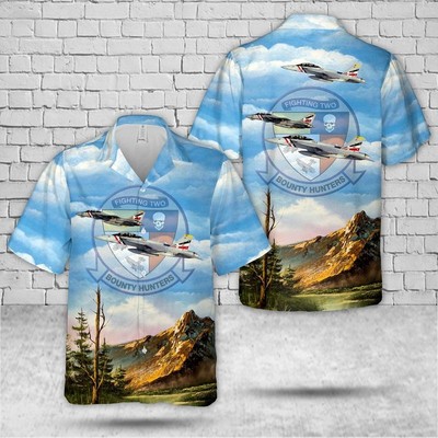 US Navy F 14D Tomcat Of VF 2 Bounty Hunters Hawaiian Shirt