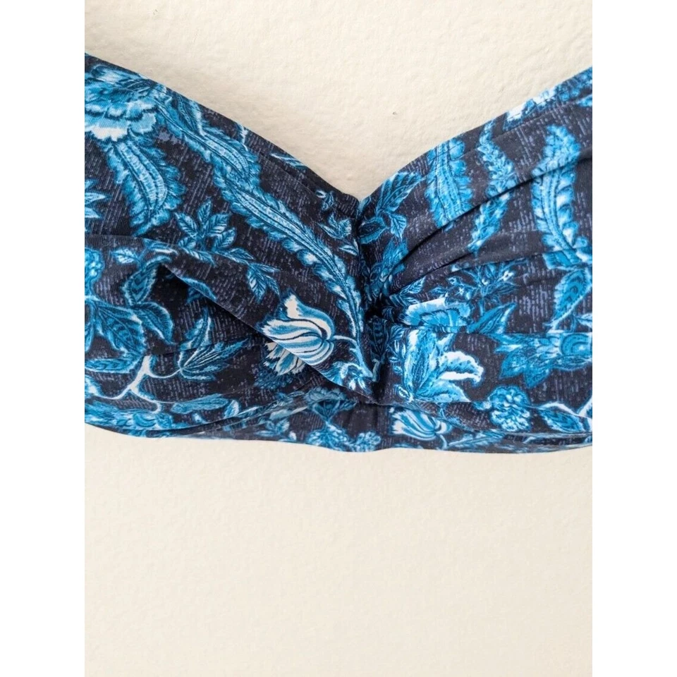 NIP TUCK Swim Joanne Bandeau Multi-fit Cup Bikini Top Blue Floral Sz 12 - Image 2 of 4