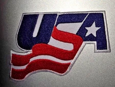 USA HOCKEY  Embroidered Iron/Sew On Patch 3.5"X2.5" SHIPPED FROM USA
