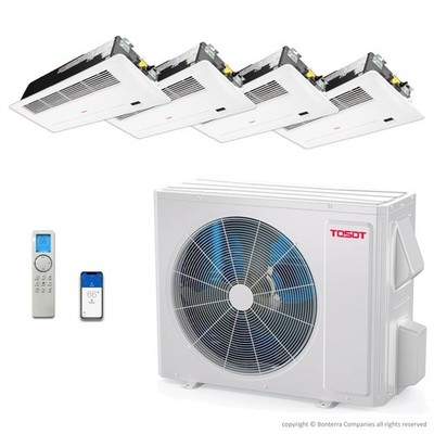 Tosot Mini Split AC Heat Pump Cassette 1 way 4 Zone 9000 9000 9000 18000 BTU