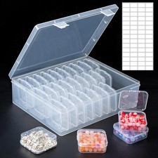 31 PCS Bead Organizer Box, Small Clear Plastic Bead Storage Cases, Rectangle ...