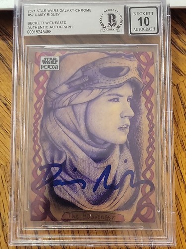 2021 Topps Star Wars Galaxy Chrome Daisy Ridley auto Beckett authentic #57