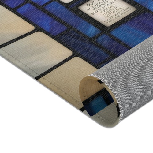 Stained Glass TARDIS Area Rug | Perfect for Doctor Who Fans! - Picture 4 of 4